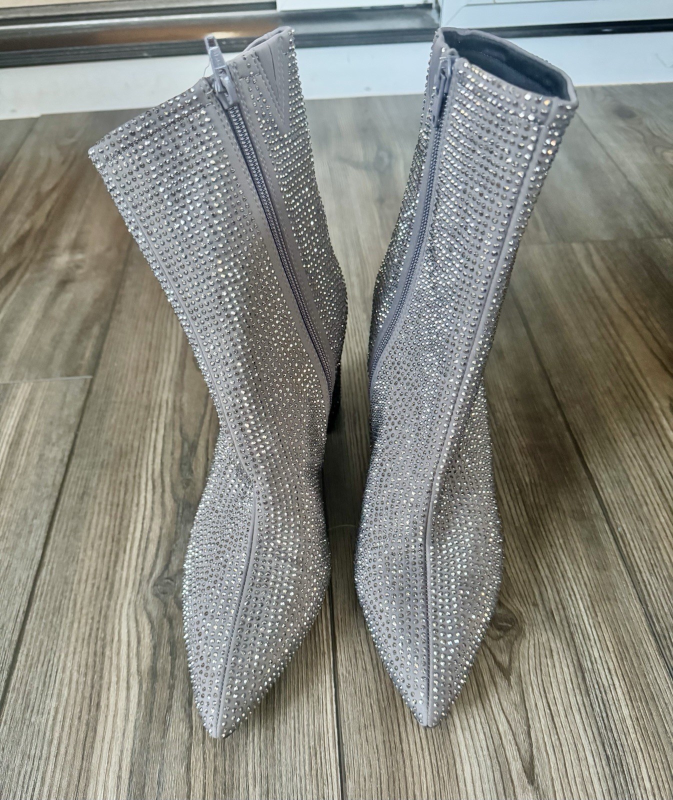 A New Day Women’s Cassidy Silver Grey Rhinestone Ankle Boots Pick Size NWT 9.5