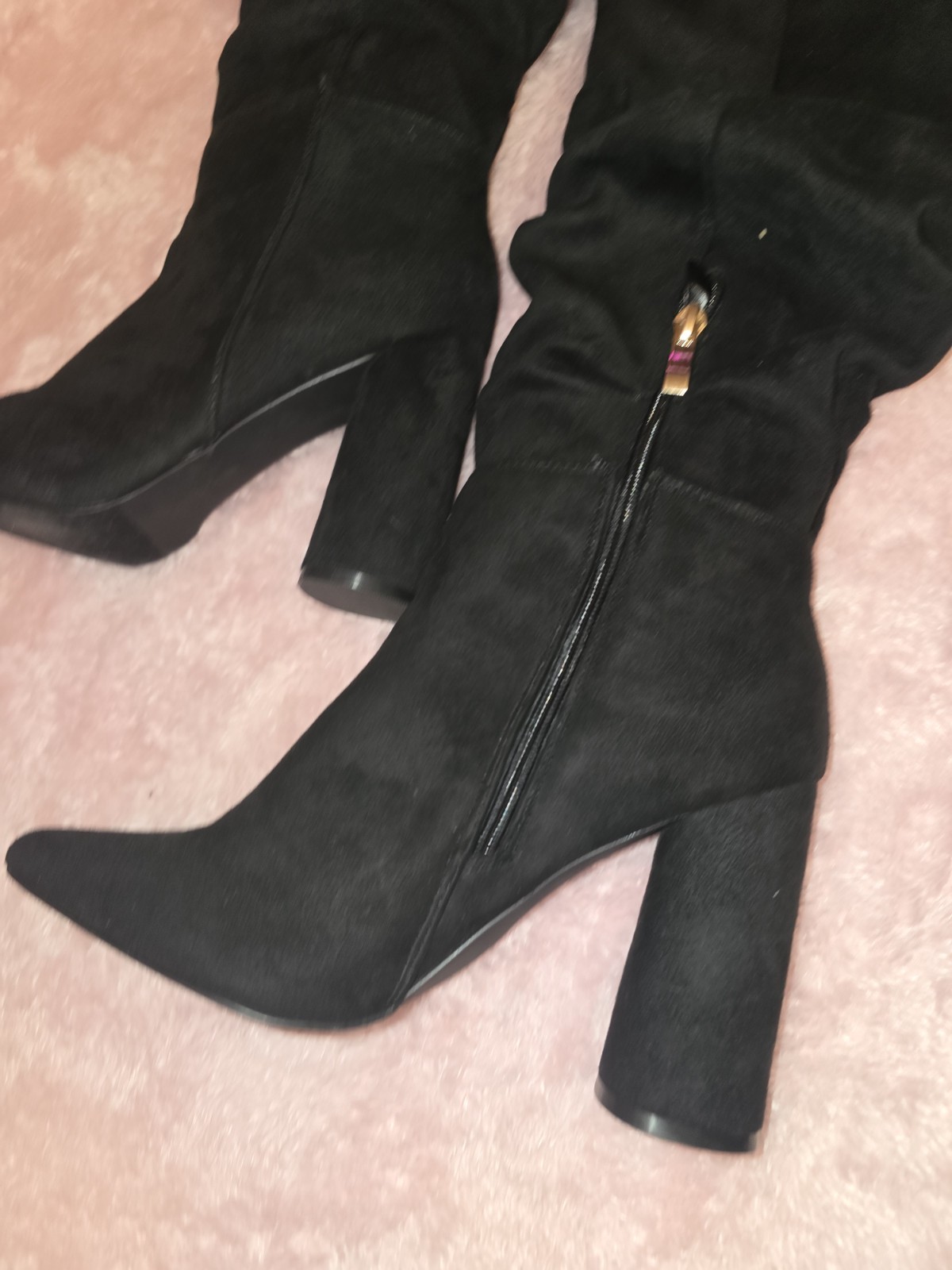 Justfab Women Carmen Pointed Heeled Boots Black Size 8.5