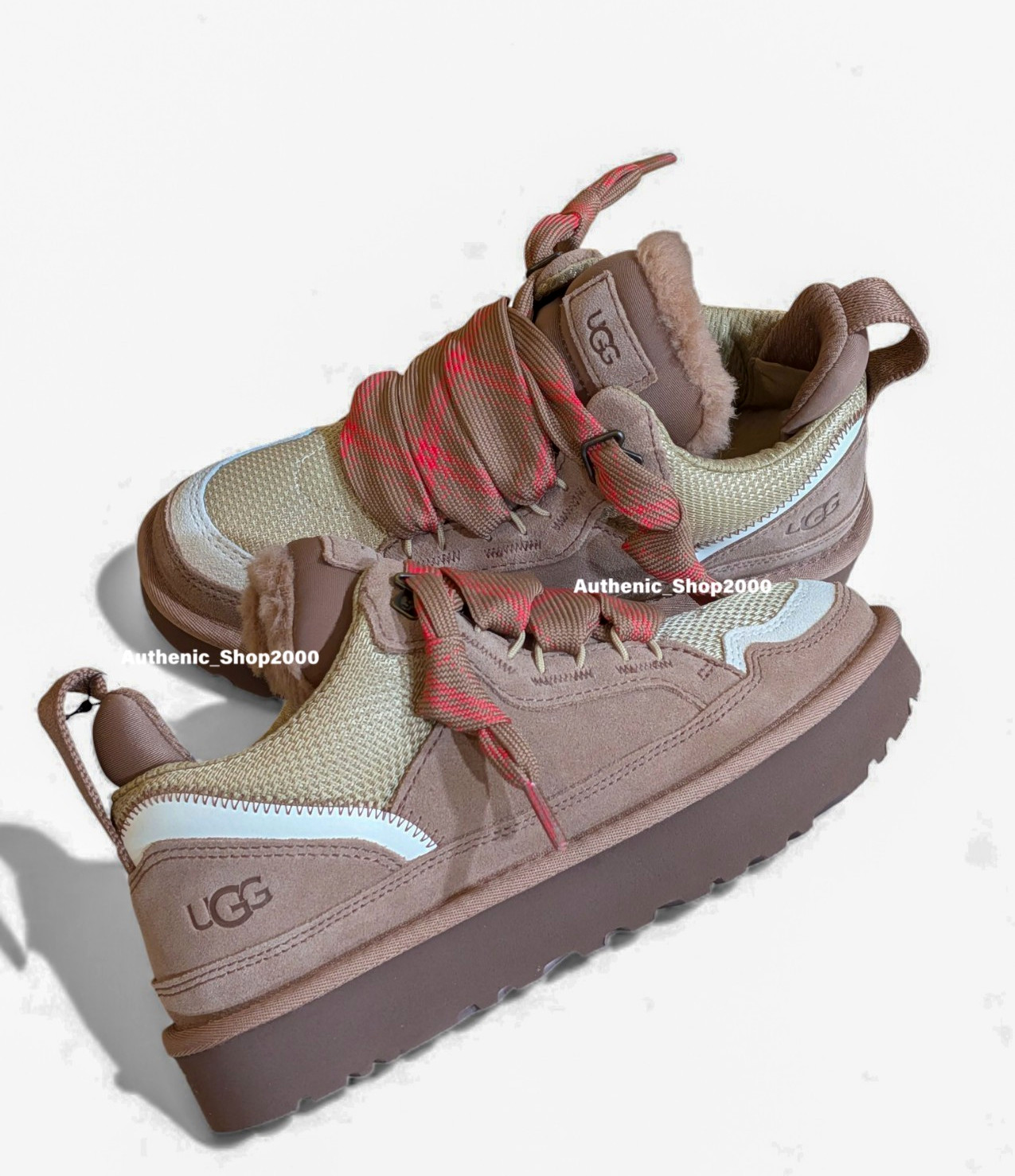 NEW 100% Authentic UGG LOWMEL Women’s Canvas Suede Sneakers Shoes Rocky Oak