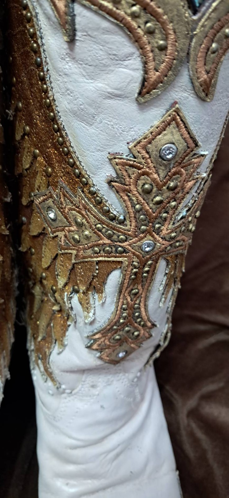 CORRAL VINTAGE ANGEL WINGS Embroidery WITH CRYSTAL Snip Toe BOOT 7.5 M