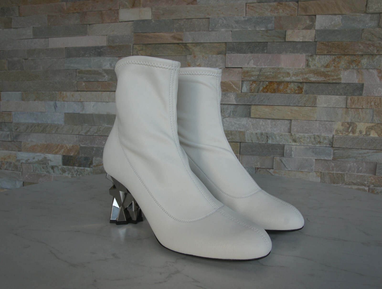 Giuseppe Zanotti 38.5 ankle boots shoes stretch white former RRP €795