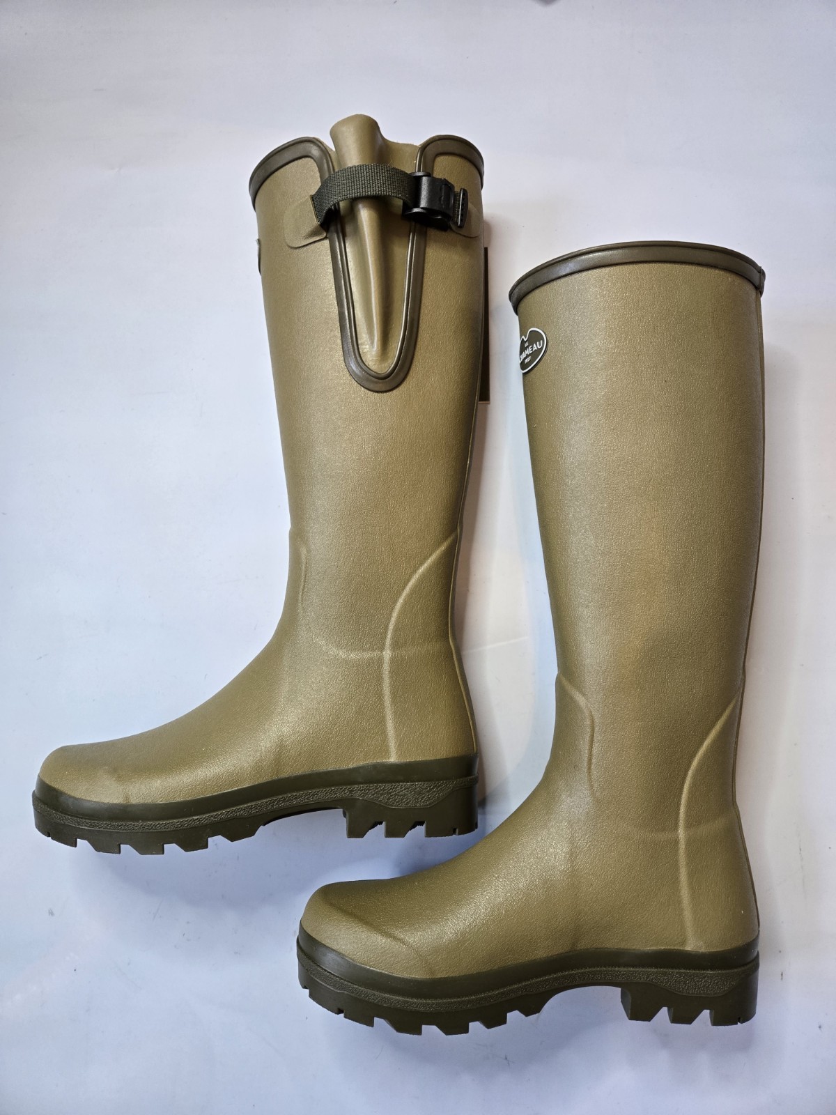 LE CHAMEAU VIERZON J FE TARTAN JERSEY LINED WOMENS ICONIC GREEN WELLINGTON BOOTS