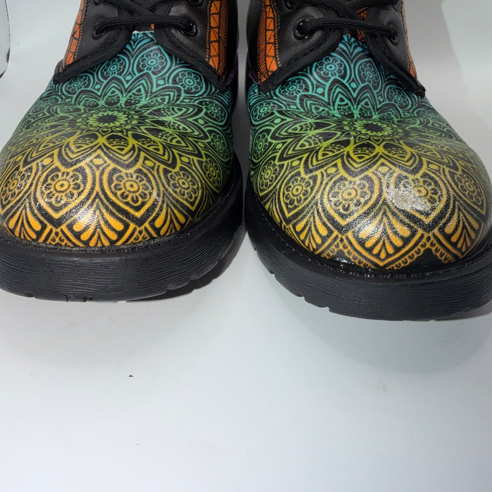 Unbranded W(8) Mandala Giraffe Combat Boots Psychedelic Chakra Boho Festival Art