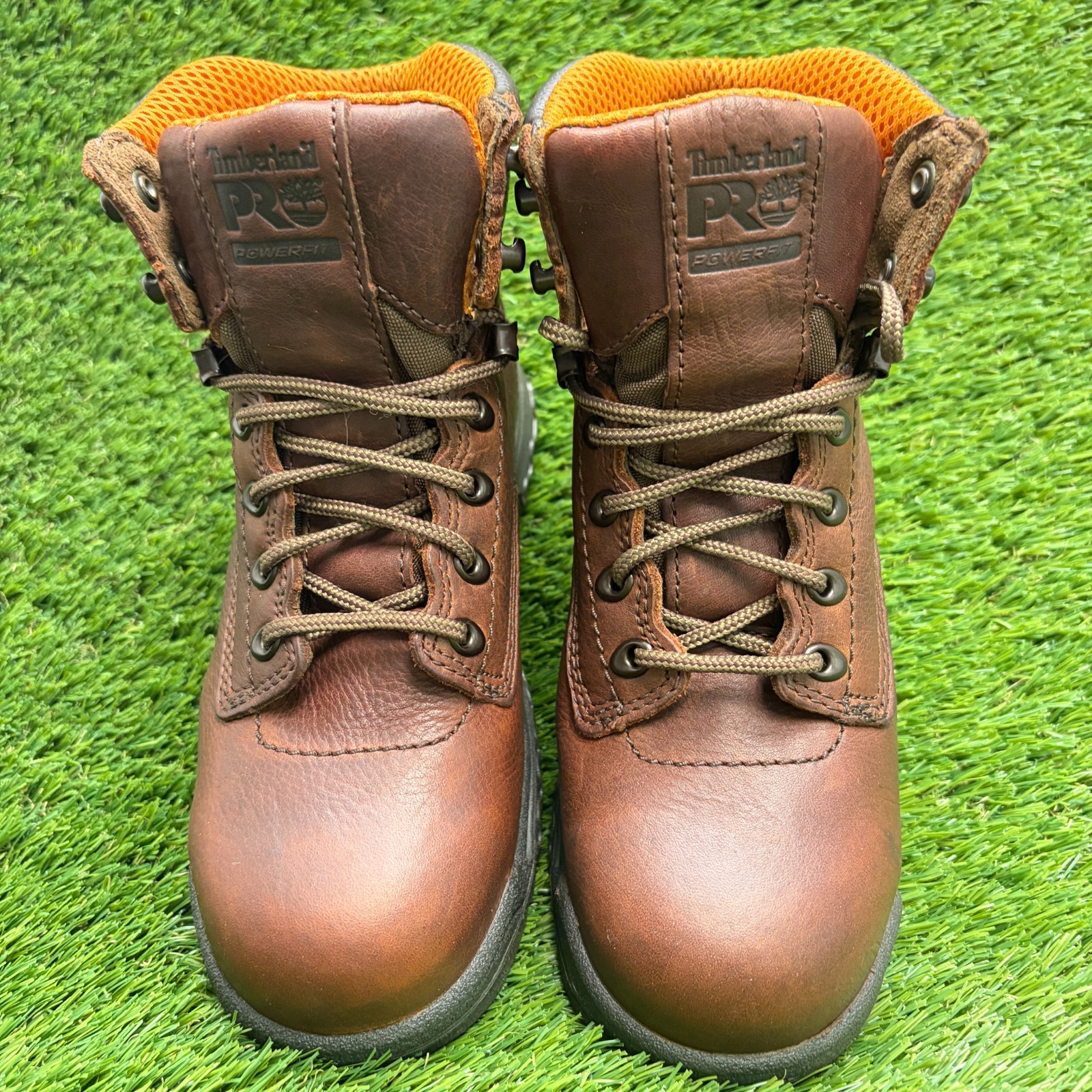 Timberland PRO Titan 6″ Womens Size 7 Brown Black Steel Toe Safety Work Boots