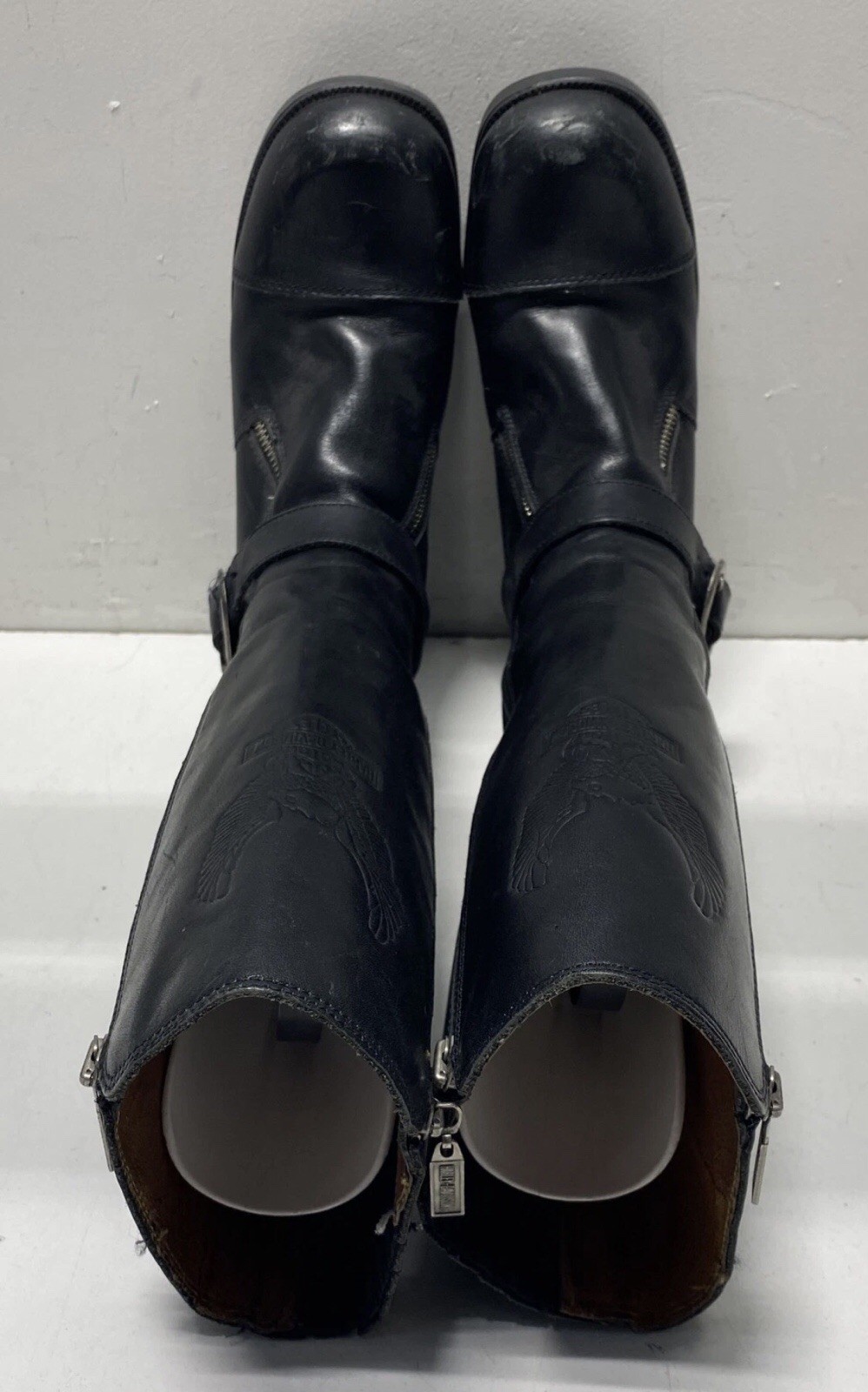 Harley Davidson Vintage Leather Zip Up Boots Size 10