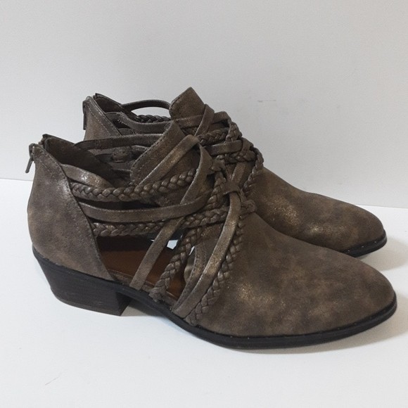 True craft ankle booties women 9M brown Metallic Casual Festival Y2k Rodeo Rero