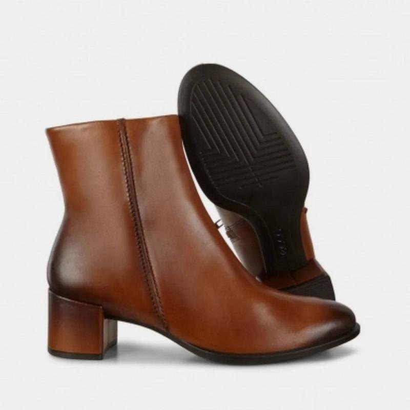 Women Ecco Boots Brown Leather 41 #3PZ1