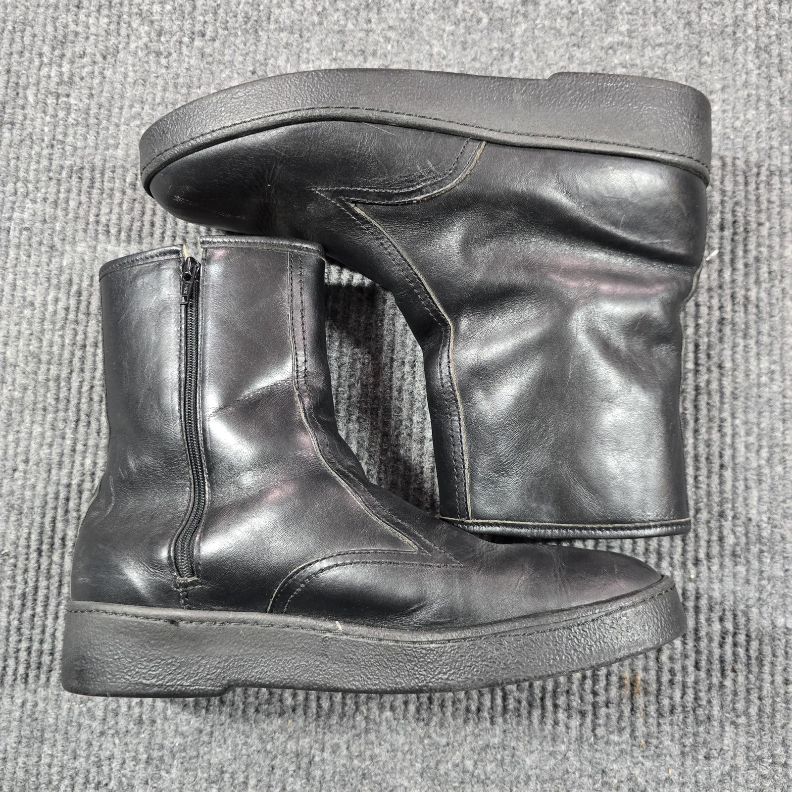 Bates Floaters Boots Womens Size 9 Black Leather Wool Lined Winter Snow USA