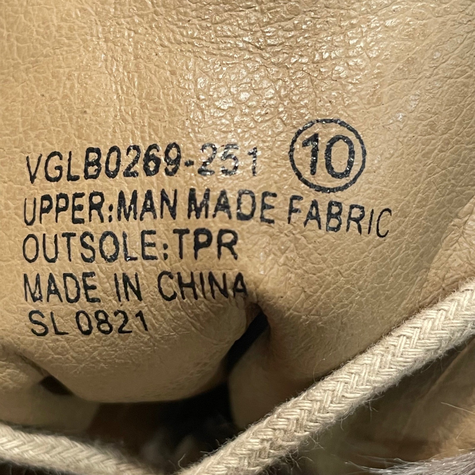 Tan Faux Suede Soft Fur Trim Lace Up Combat Boots Side Zip Size 10 Very G