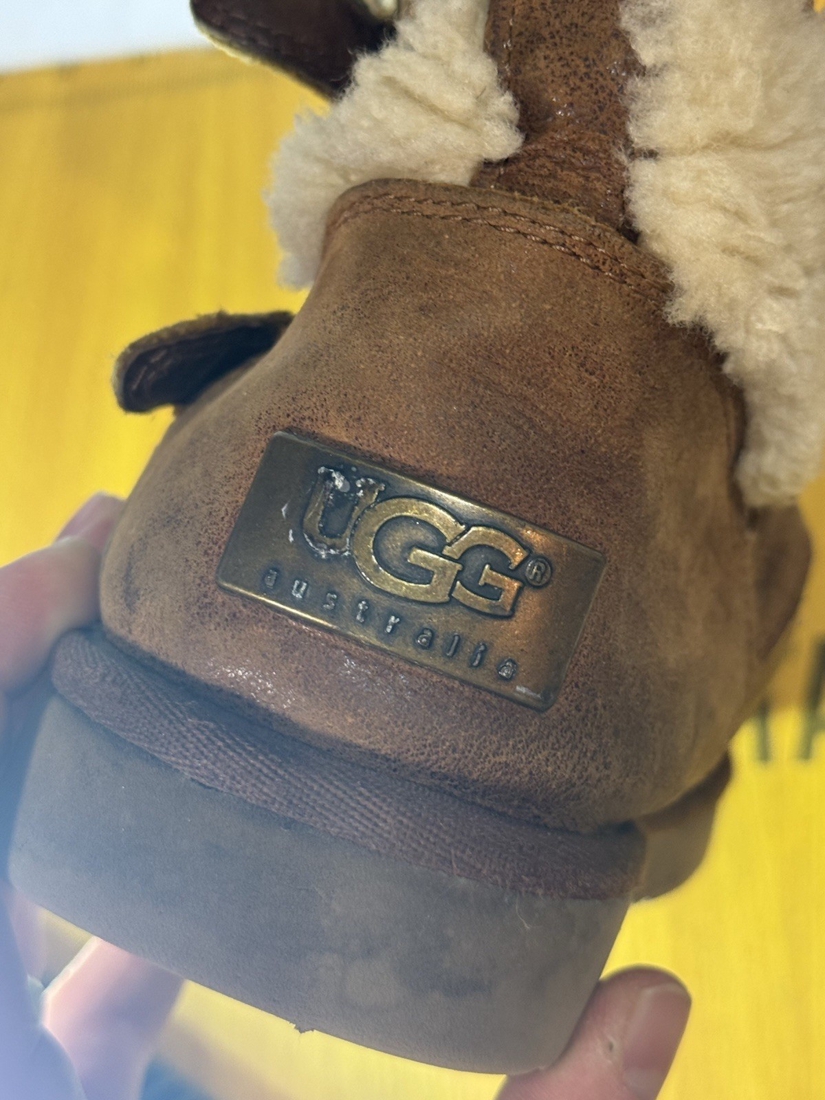 UGG Australia Shearling Buckle Lined Brown Mid-Calf Winter Boots US 8 1005380