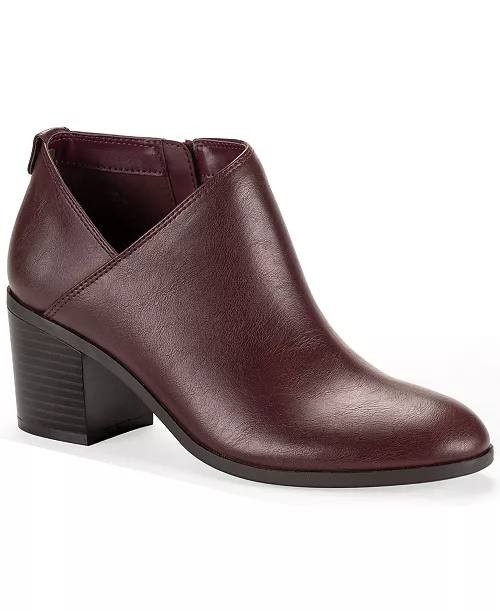Style & Co Felaa Women’s Asymmetrical Booties Port Wine 8.5M Man‑Made $79.90 NWB