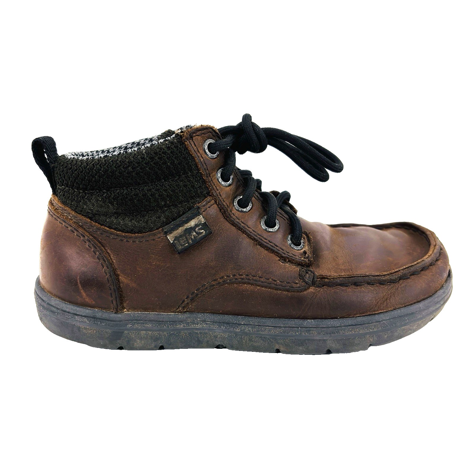 Womens 5 (Youth/Mens 3.5) Lems Boulder Boot Mid Umber Brown Leather Zero Drop