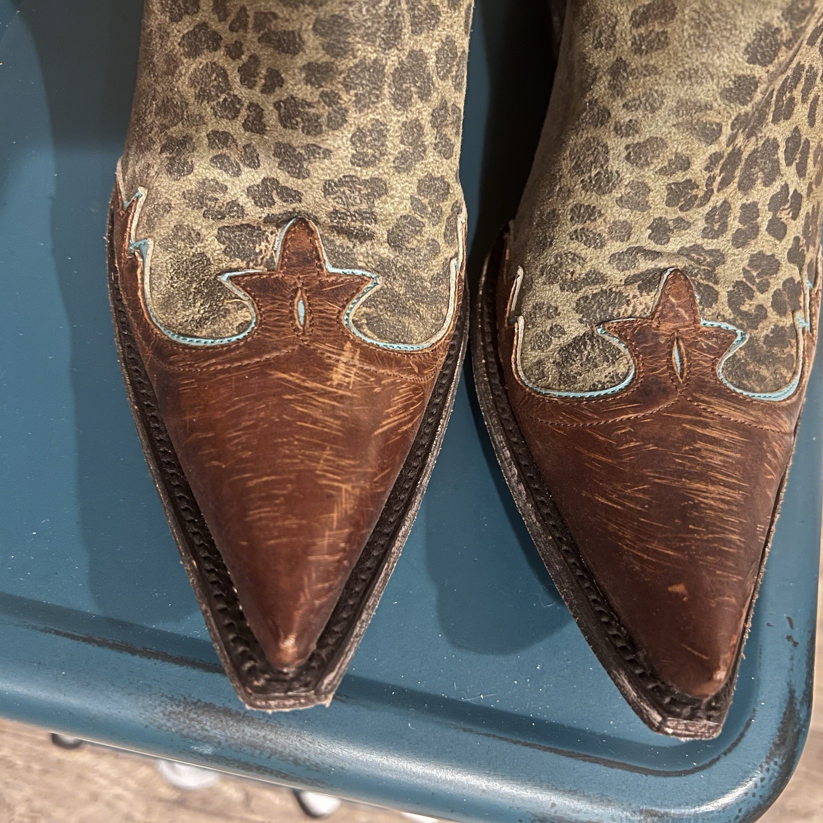 Old Gringo Villa Boot in Turquoise Leopardito Women’s Size US 8.5