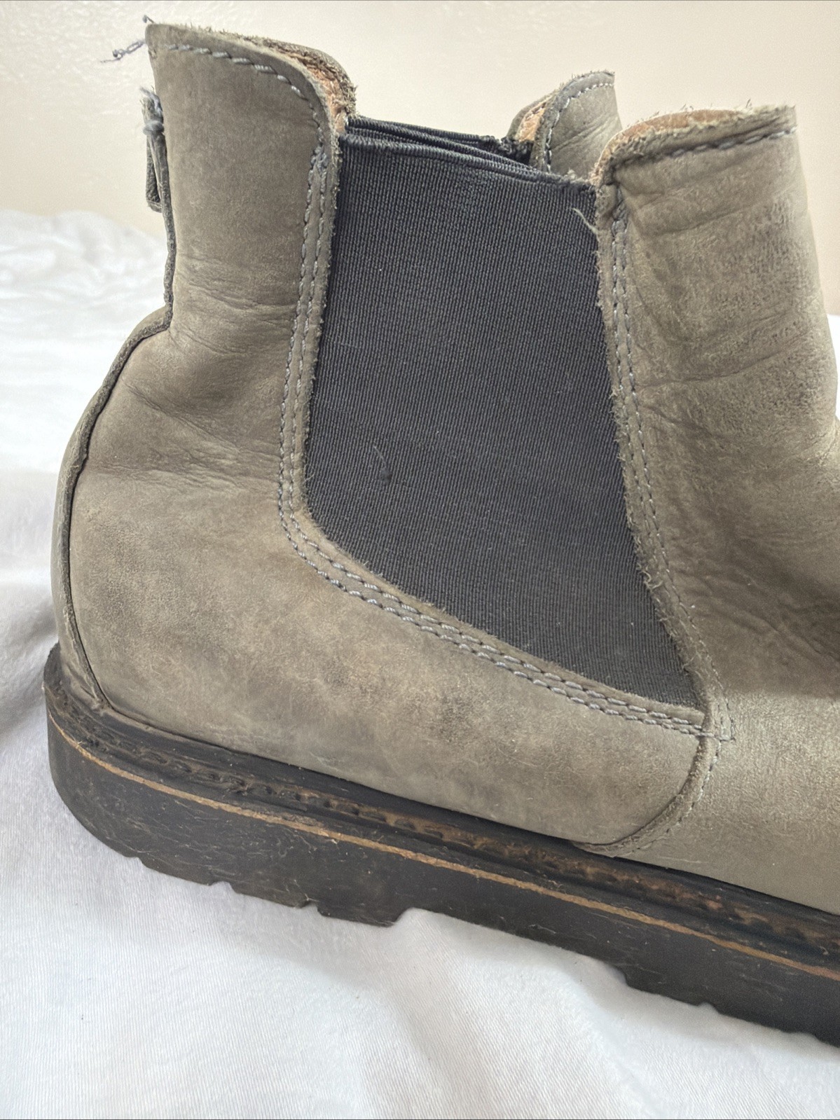 Birkenstock Stalon Chelsea Boots Graphite Gray Nubuck Pull On Women 38 E US 7