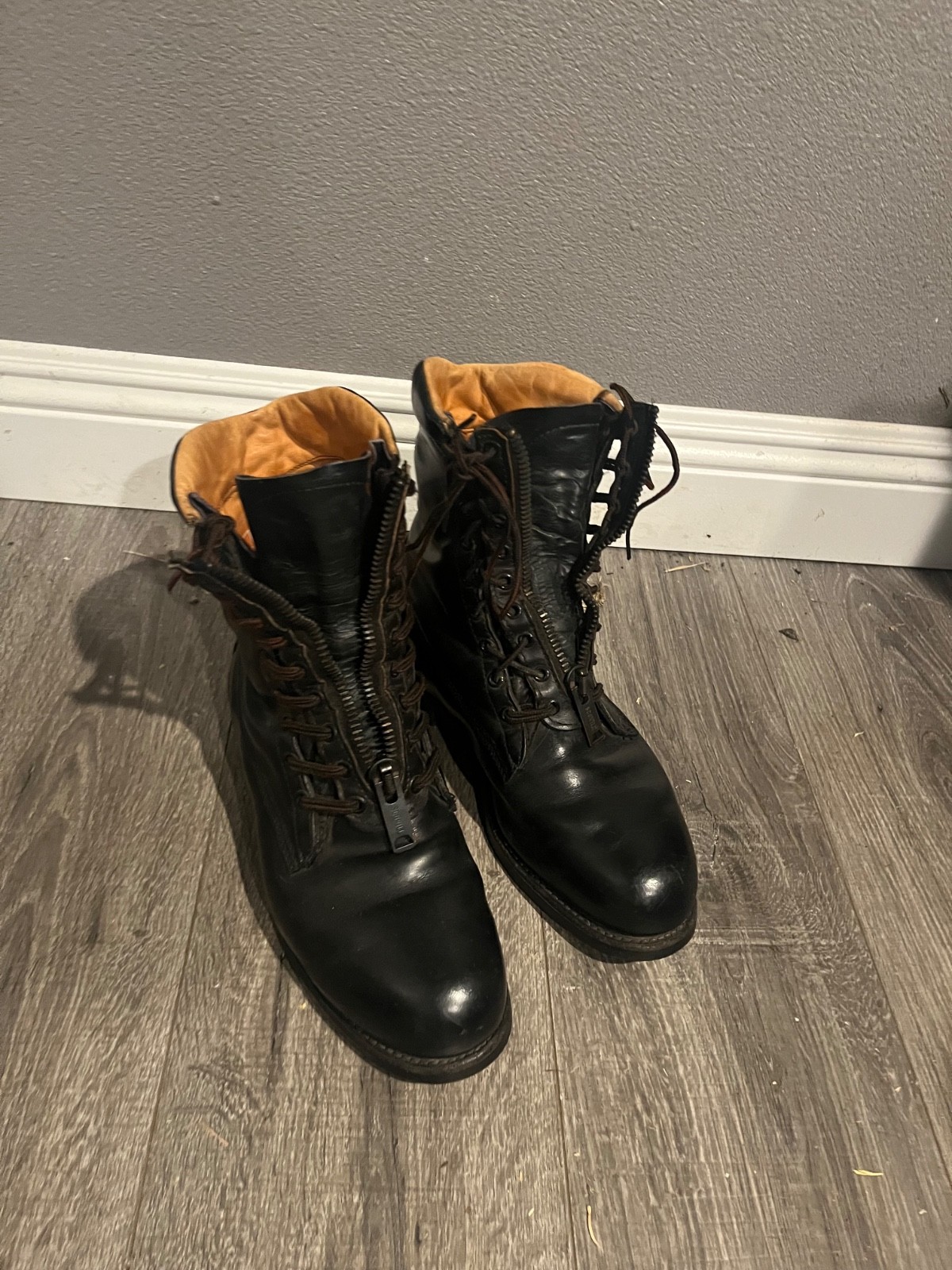Chippewa Mens 8.5 EE Boots Steel Toe Black Biker Motorcycle Good Condition