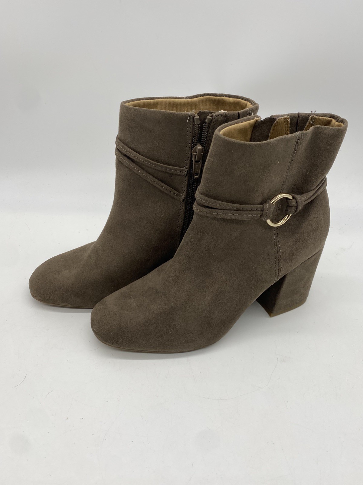 Lauren Conrad Women’s Heel Boots Zip Business Casual Solid Brown Size 5.5 Med