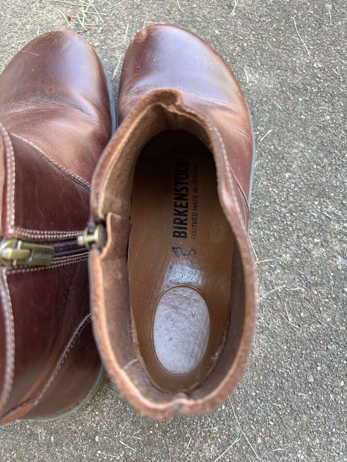 Birkenstock Bennington Brown Leather Side Zip Ankle Boots Women’s Size 39 8-8.5