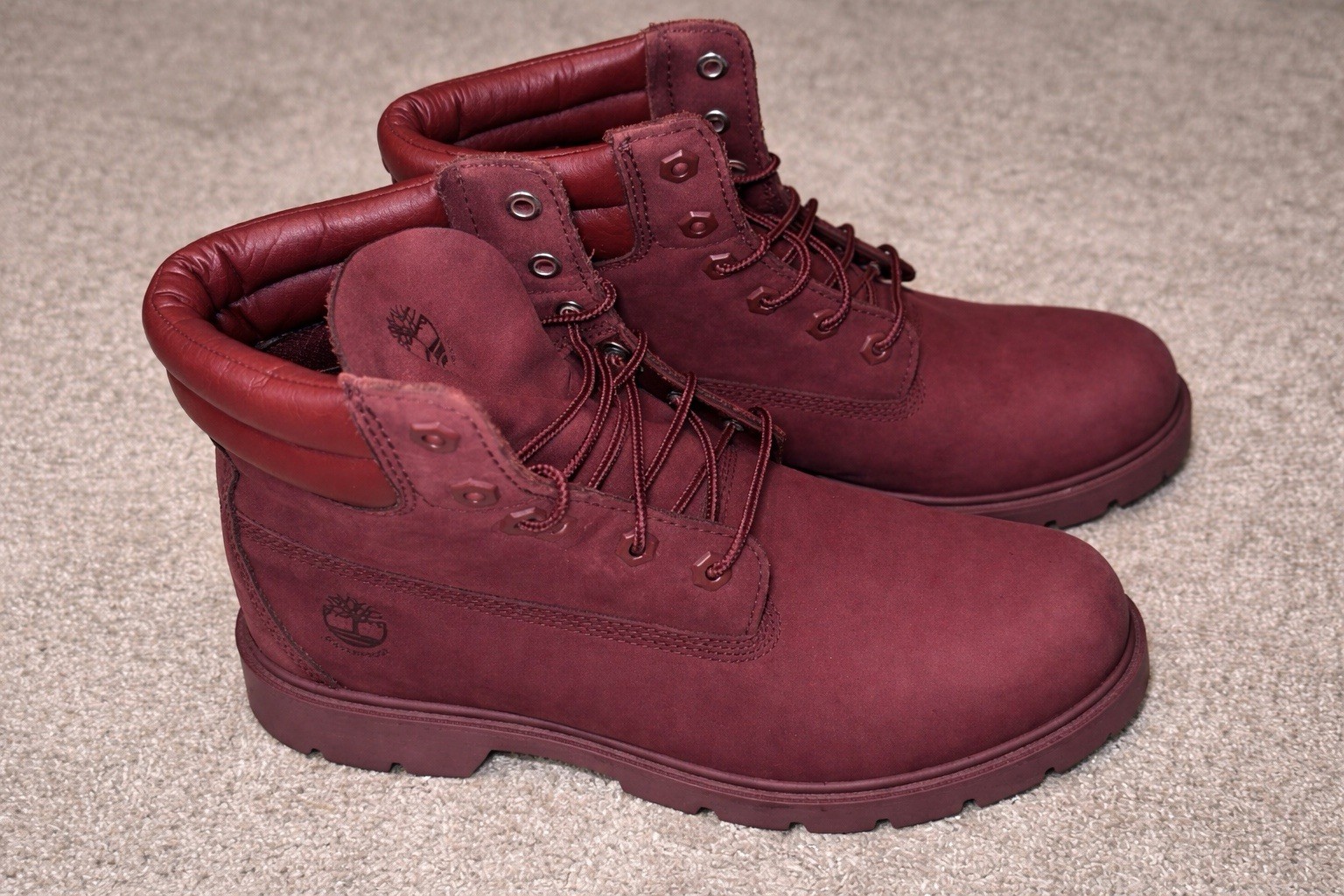 Timberland Premium Waterproof Boots Pomegranate Red Nubuck Leather