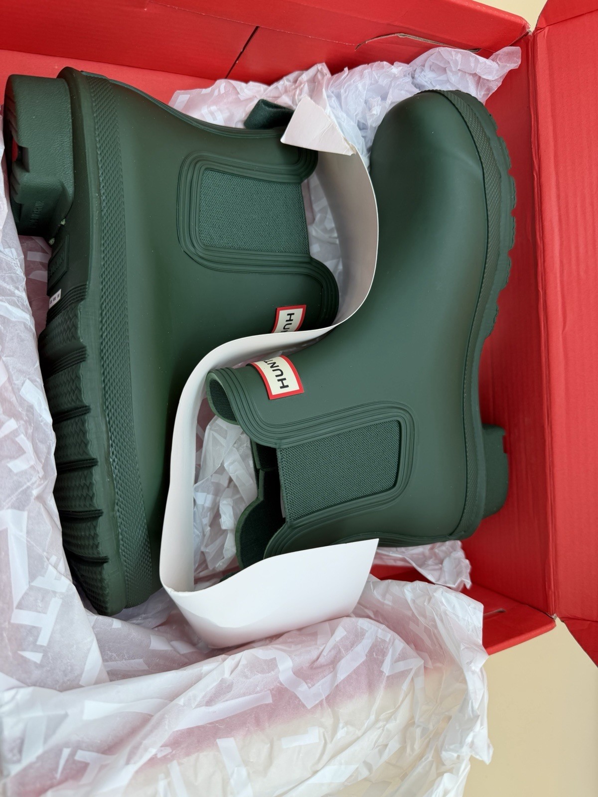 Hunter Original Chelsea Boots Women’s 6 Green New WFS2078RMA 🔥