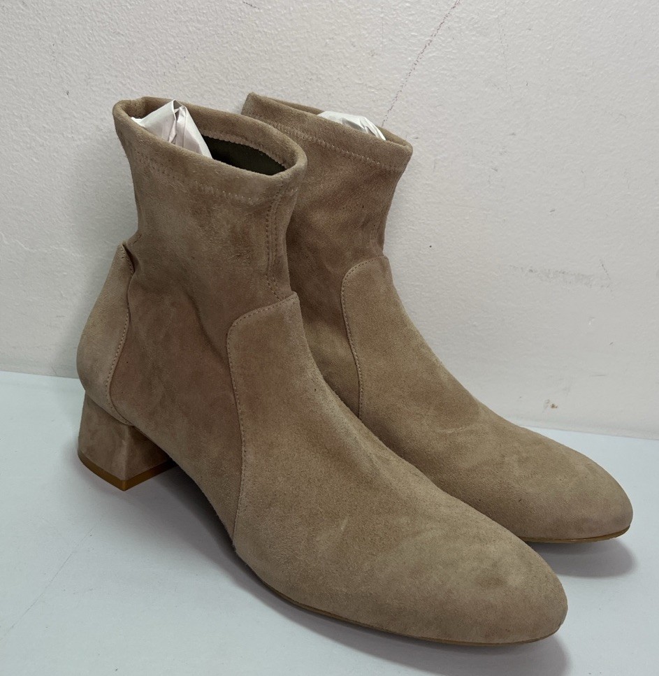 Stuart Weitzman Suede Tan Grace Sock Bootie Shoes Woman’s Size 10B