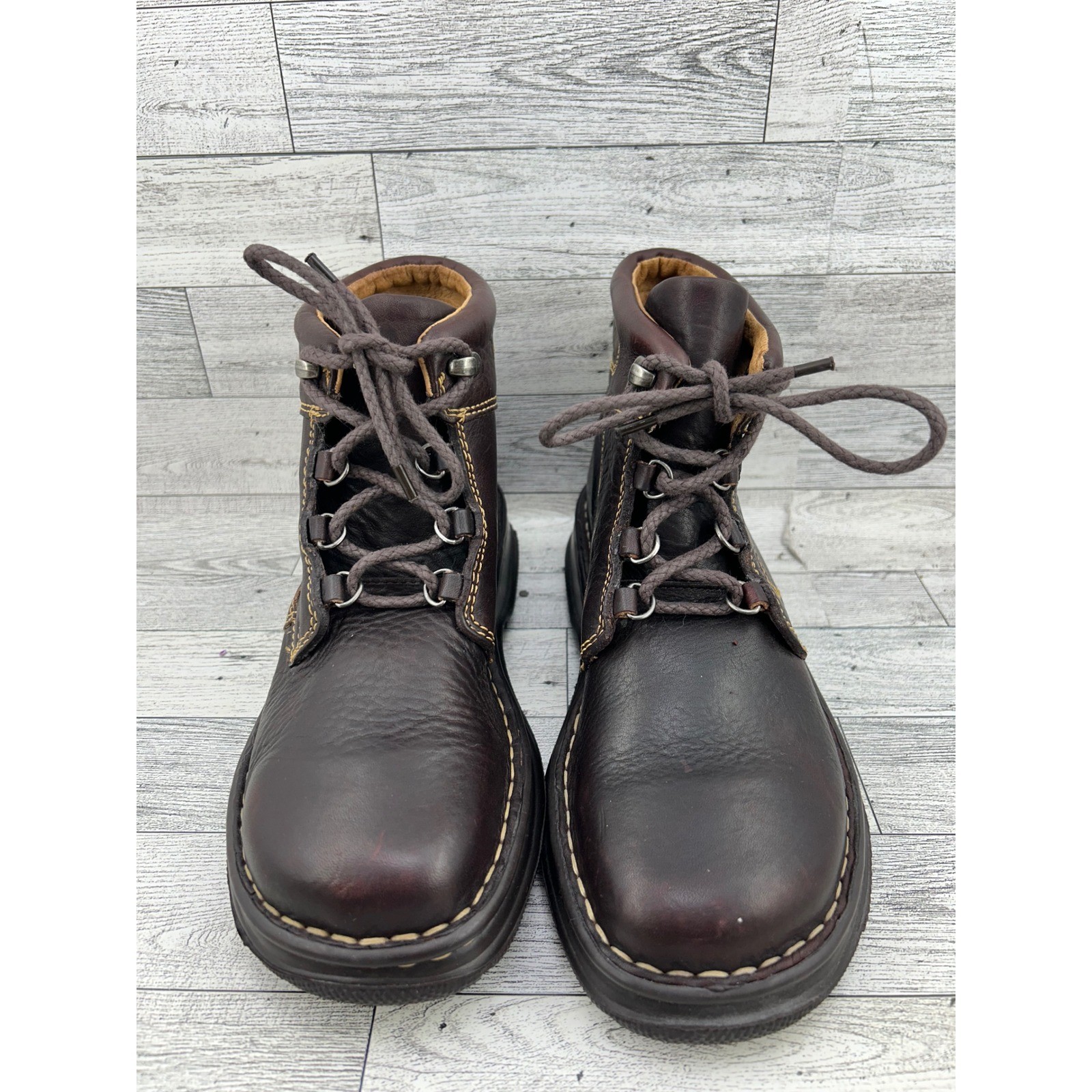 Born Handcrafted Dark Brown Leather Lace Up Ankle Boots B9216 Women Size 7