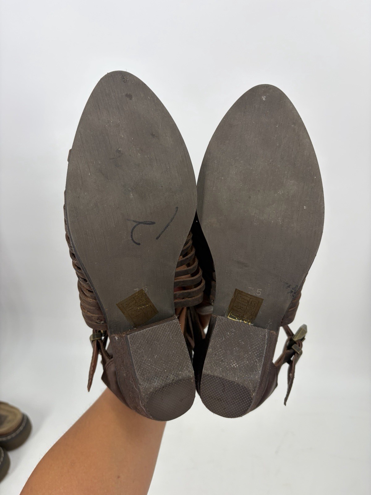 Jeffrey Campbell Stillwell Leather Moto Bootie Buckle Western Festival Boho 7.5