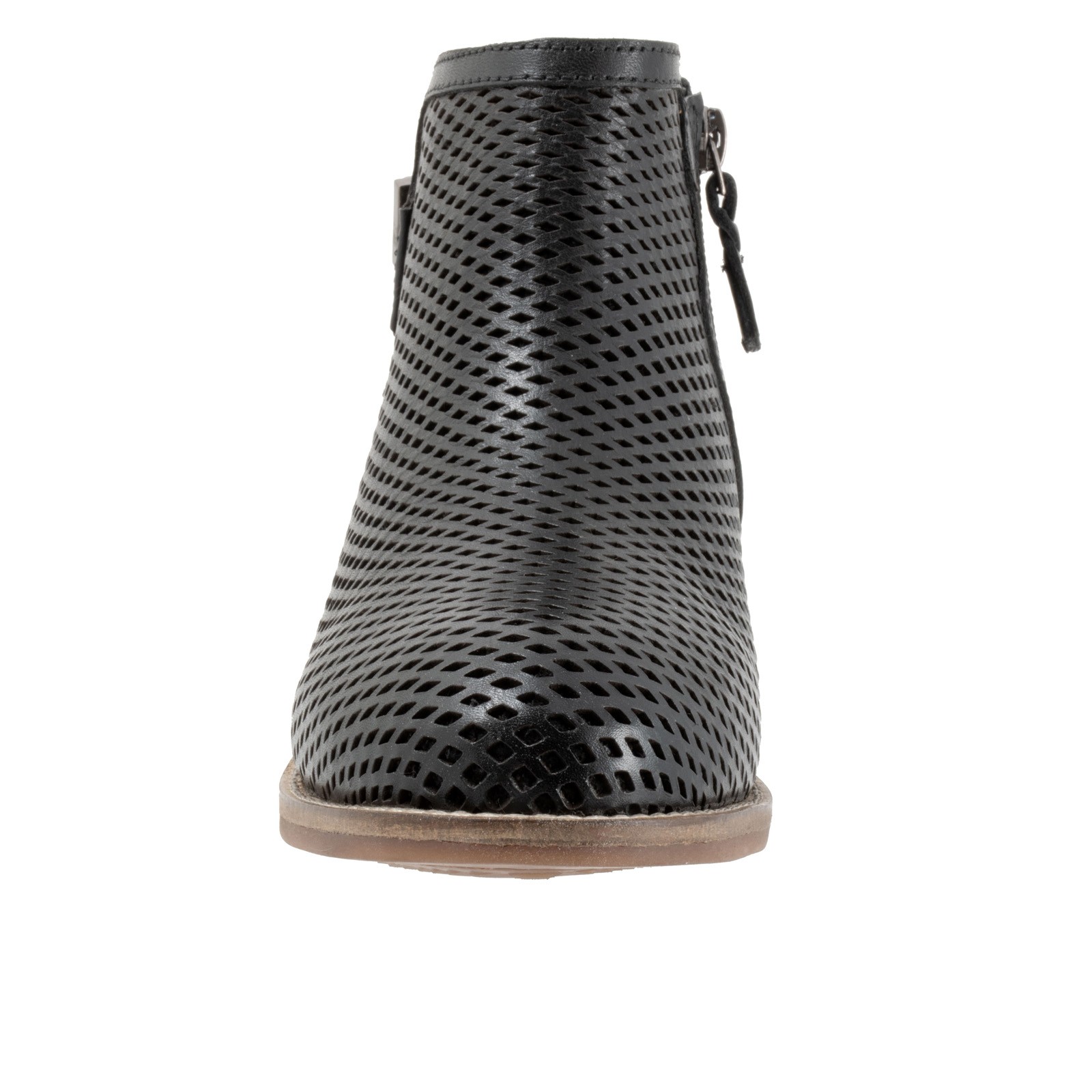 Softwalk Rimini Perf S2315-001 Womens Black Leather Ankle & Booties Boots
