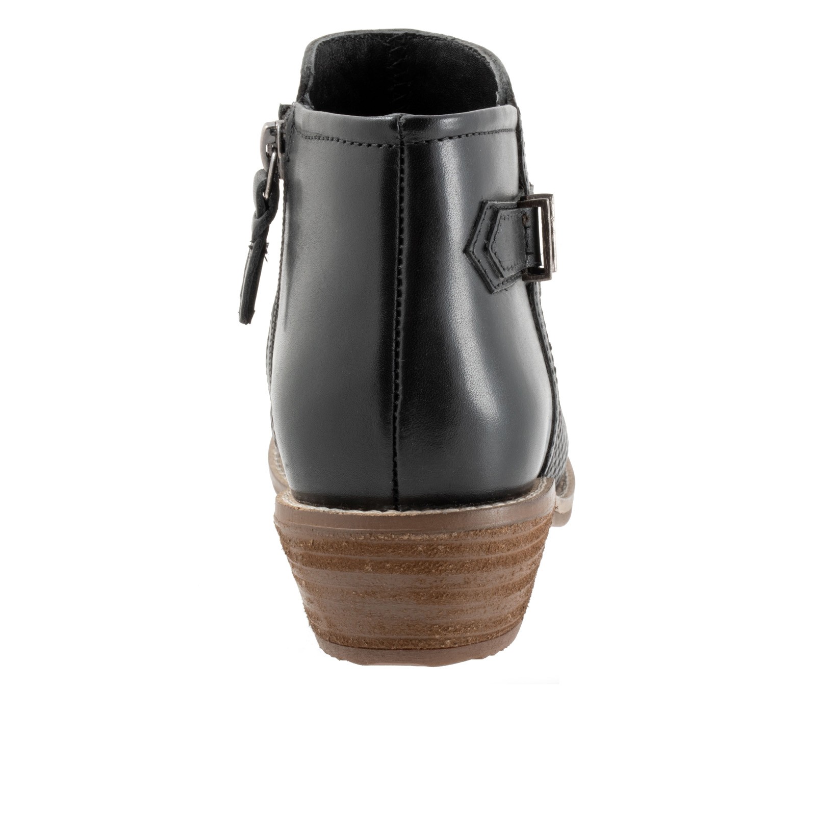 Softwalk Rimini Perf S2315-001 Womens Black Leather Ankle & Booties Boots