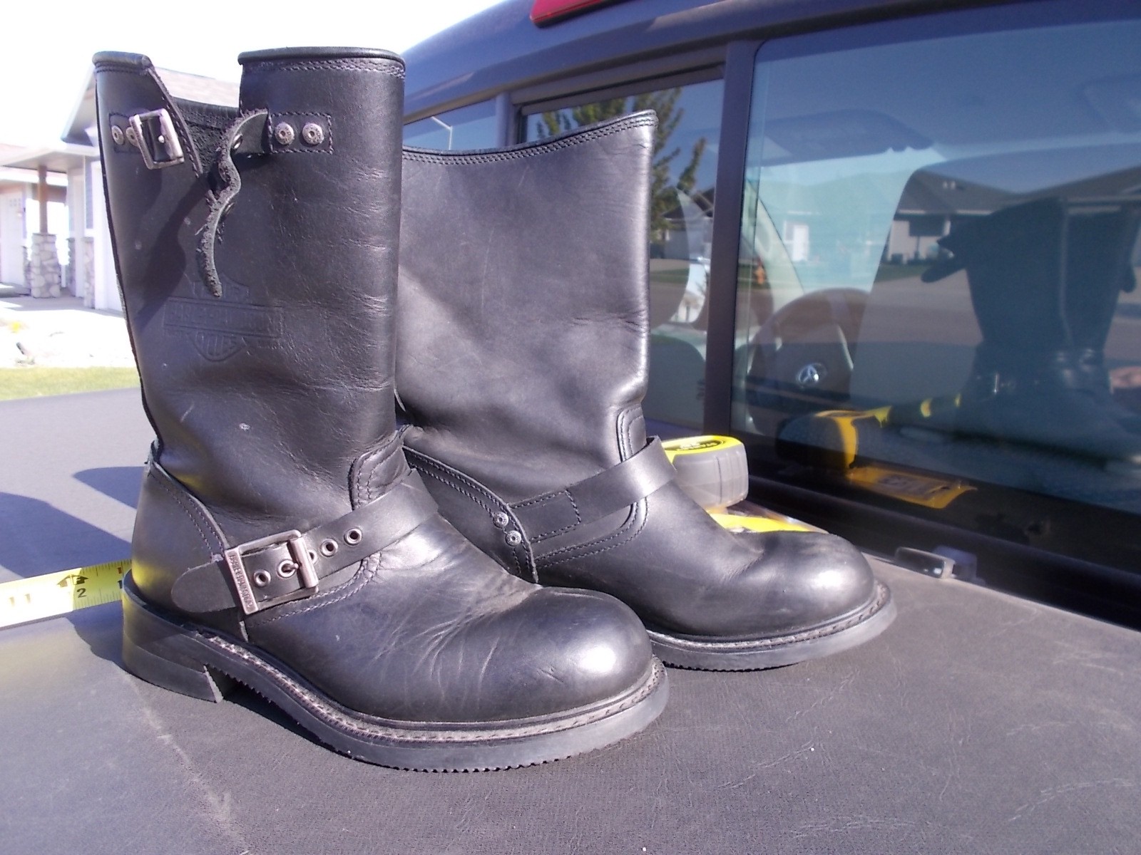 Harley Davidson Motorcycle Harness Riding Black Leather Boots Ladies SZ 9