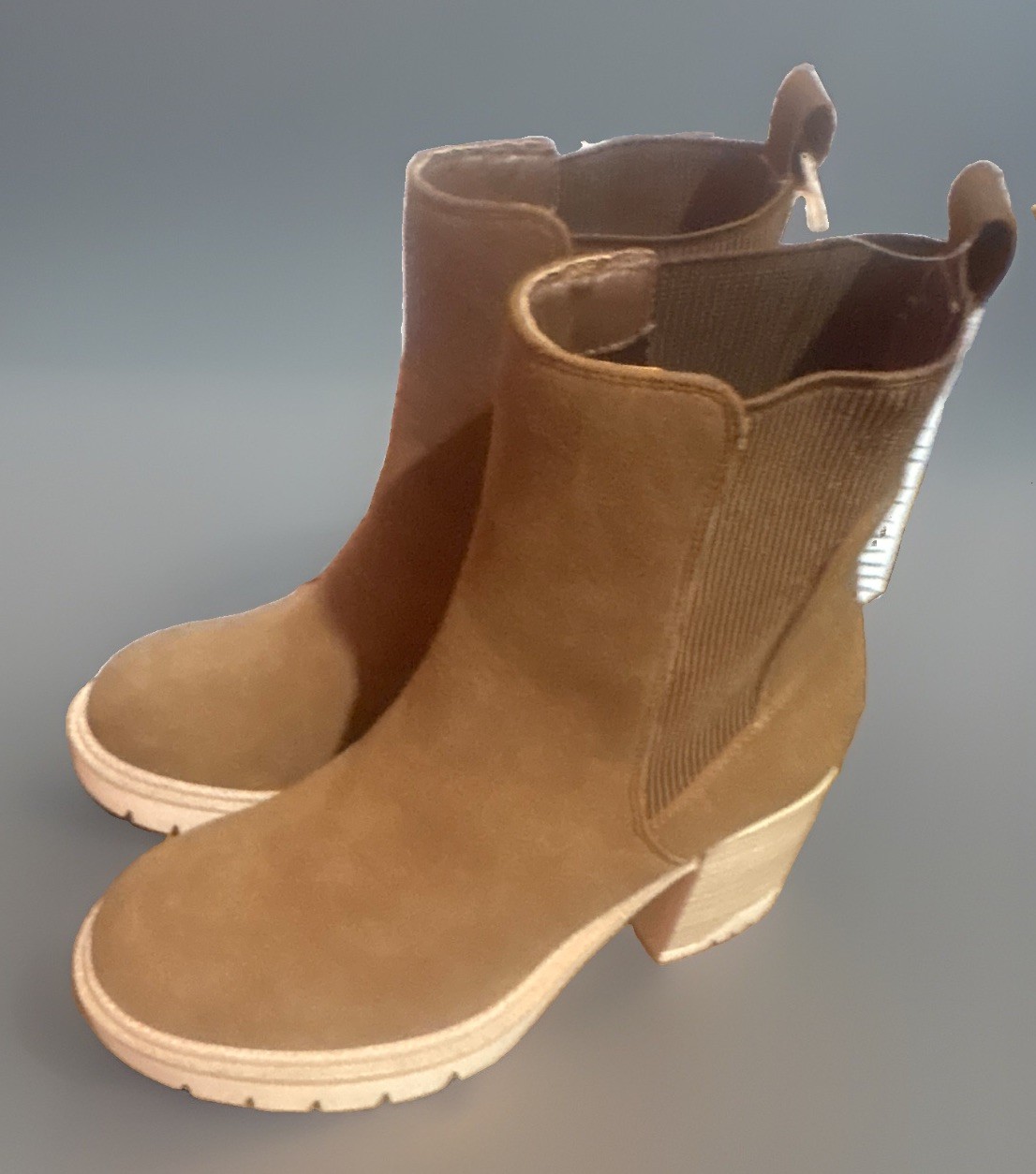 MIA Women’s Brown Faux Suede Ankle Bootie Slip-On Round Toe 9