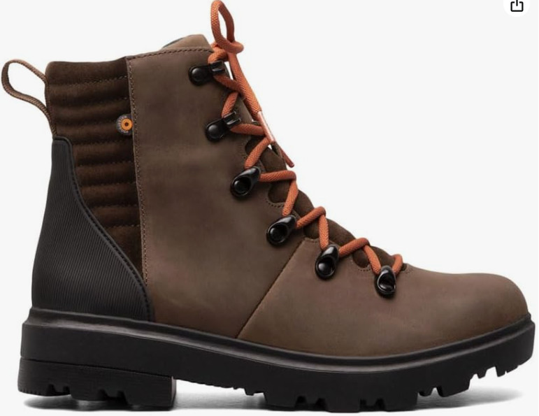 BOGS Footwear Women’s Holly Lace Leather Waterproof Brown Size 8.5 US Boots