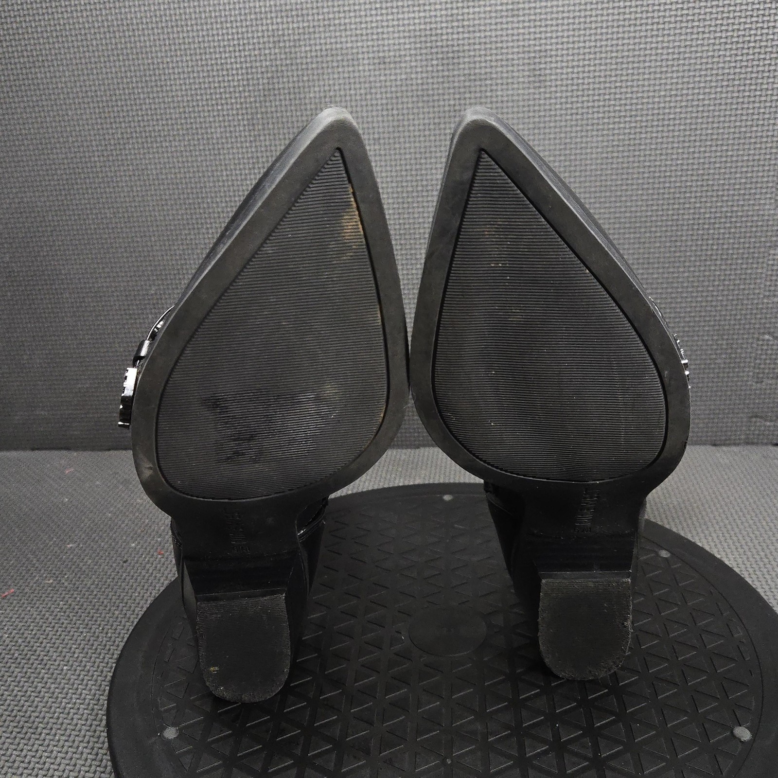 Nine West Boots Womens Size 6 Black Cutout Buckle Ankle Booties Pointed Toe