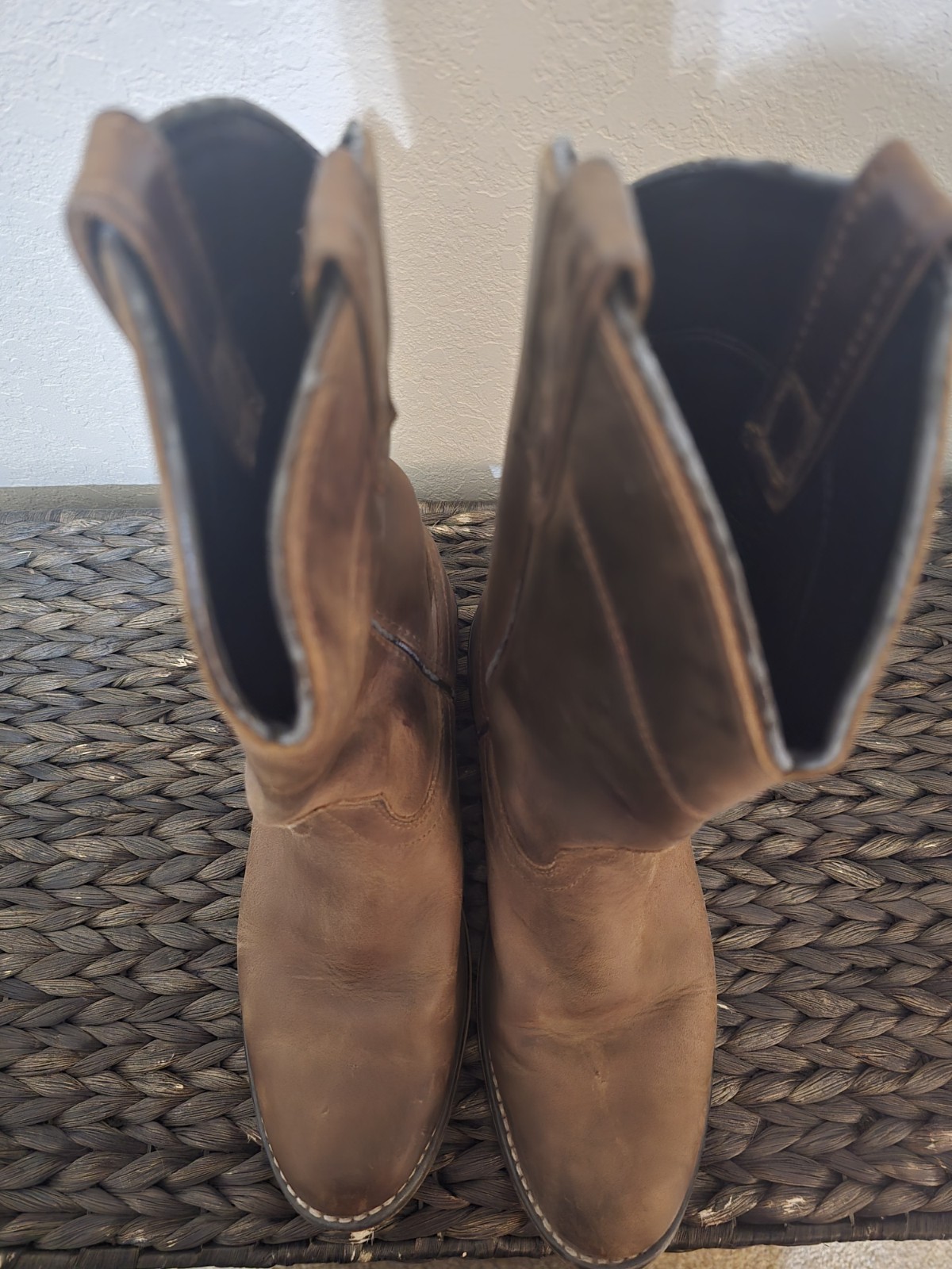 Laredo Vintage Distressed Brown Leather Roper Western Cowboy Boots Women’s 7