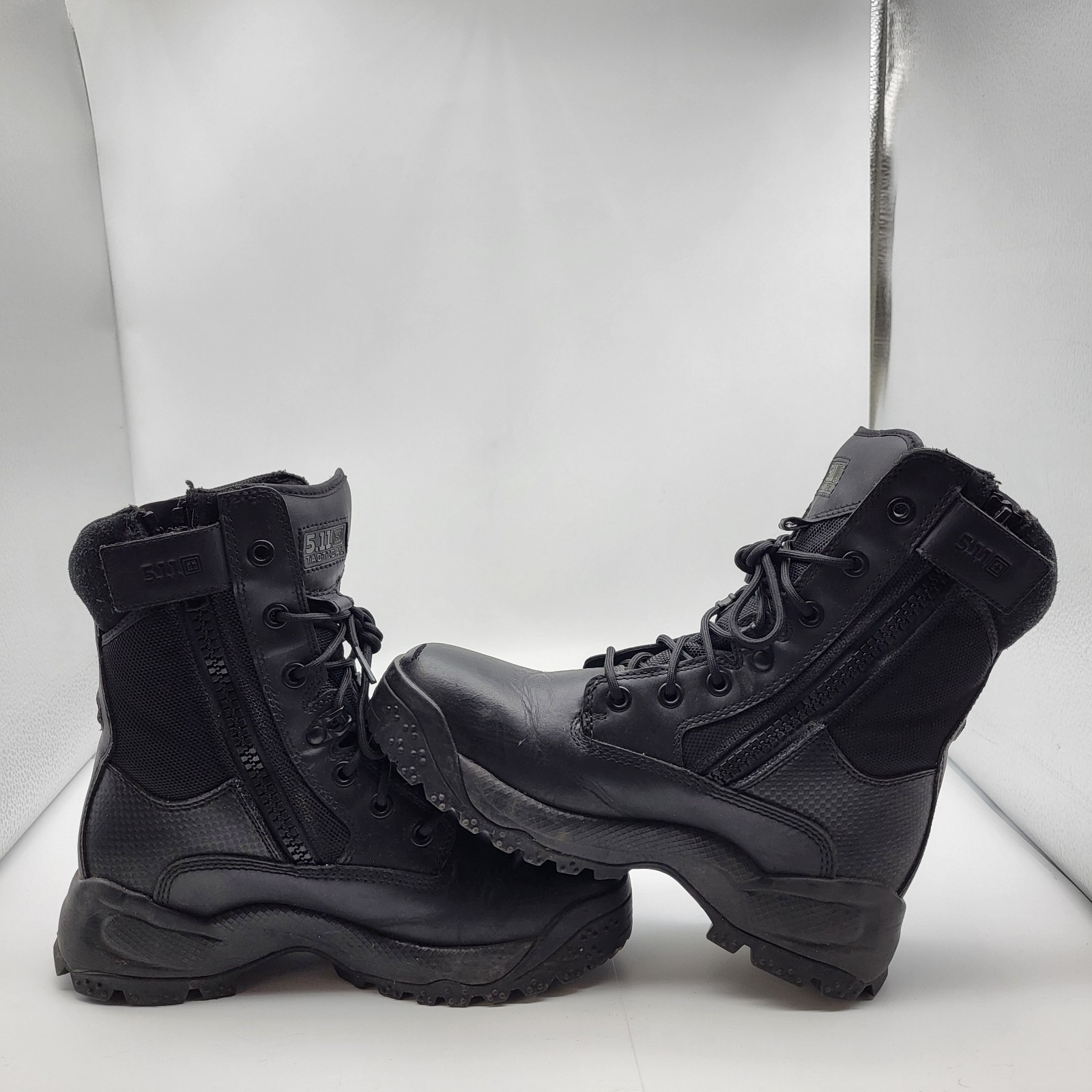 511 Tactical ATAC 6″ 2.0 Black Leather Side Zipper Boots Soft Toe Womens Size 7