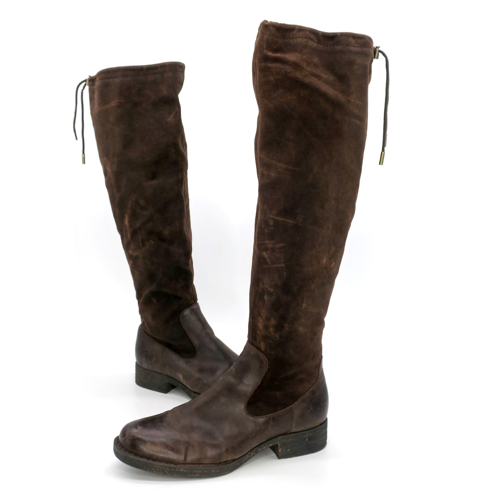 BORN Distressed Brown Leather Women’s Laguna Leather Knee High Riding Boots 9.5M