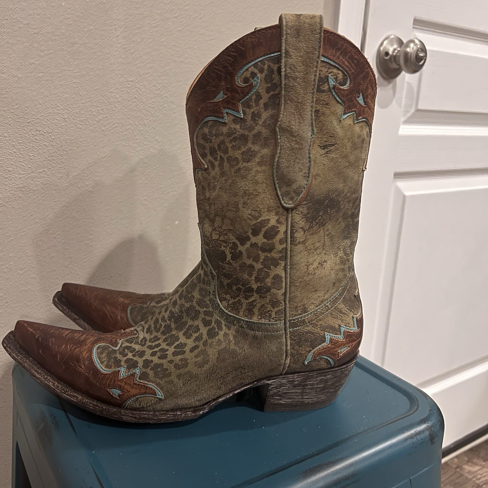 Old Gringo Villa Boot in Turquoise Leopardito Women’s Size US 8.5