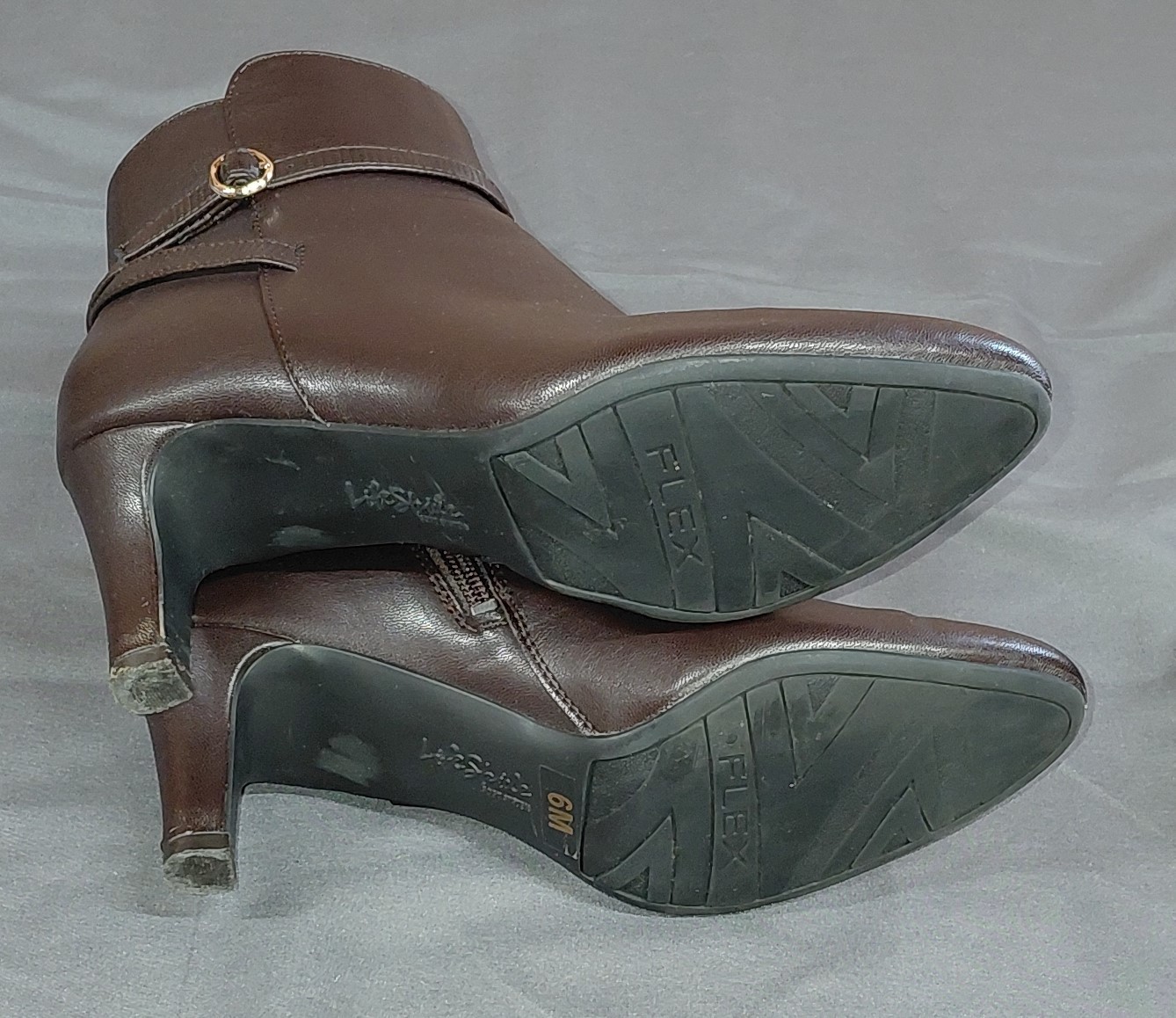Life Stride Soft System Flex Brown Dress Ankle Boots ** Size: 6 M