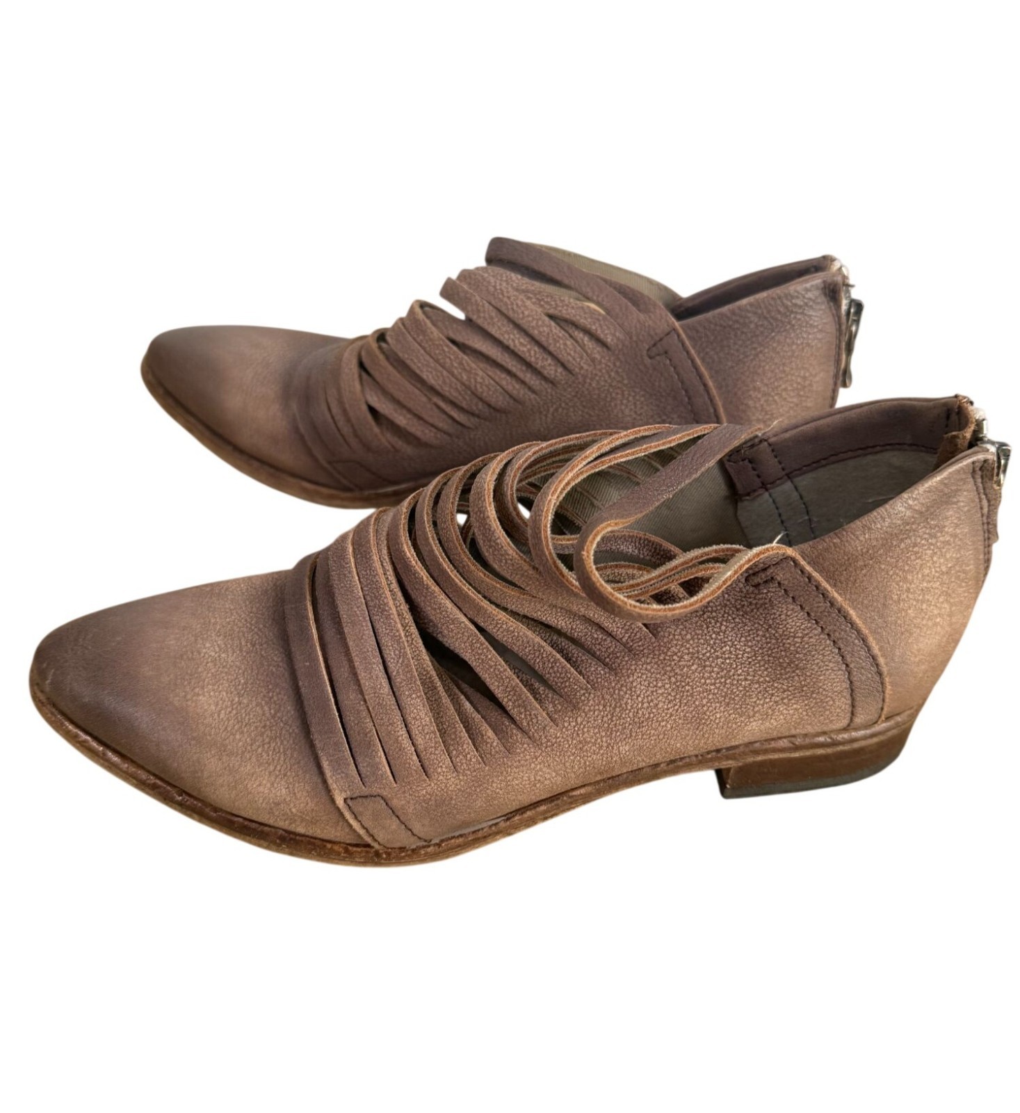 Free People Lost Valley Ankle Boots Leather Strappy Boho Festival Hippie Sz 37