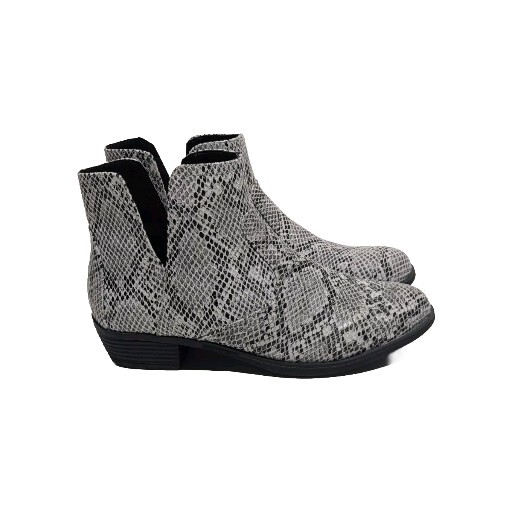 True Craft Cream Faux Snakeskin TC-Winnie Zip up Ankle Boots ~ Size 8 M