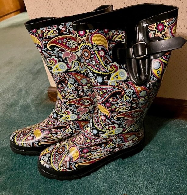Blazin’ Roxx Rain Boots New Size 10 Paisley Great for Rainy Weather CUTE