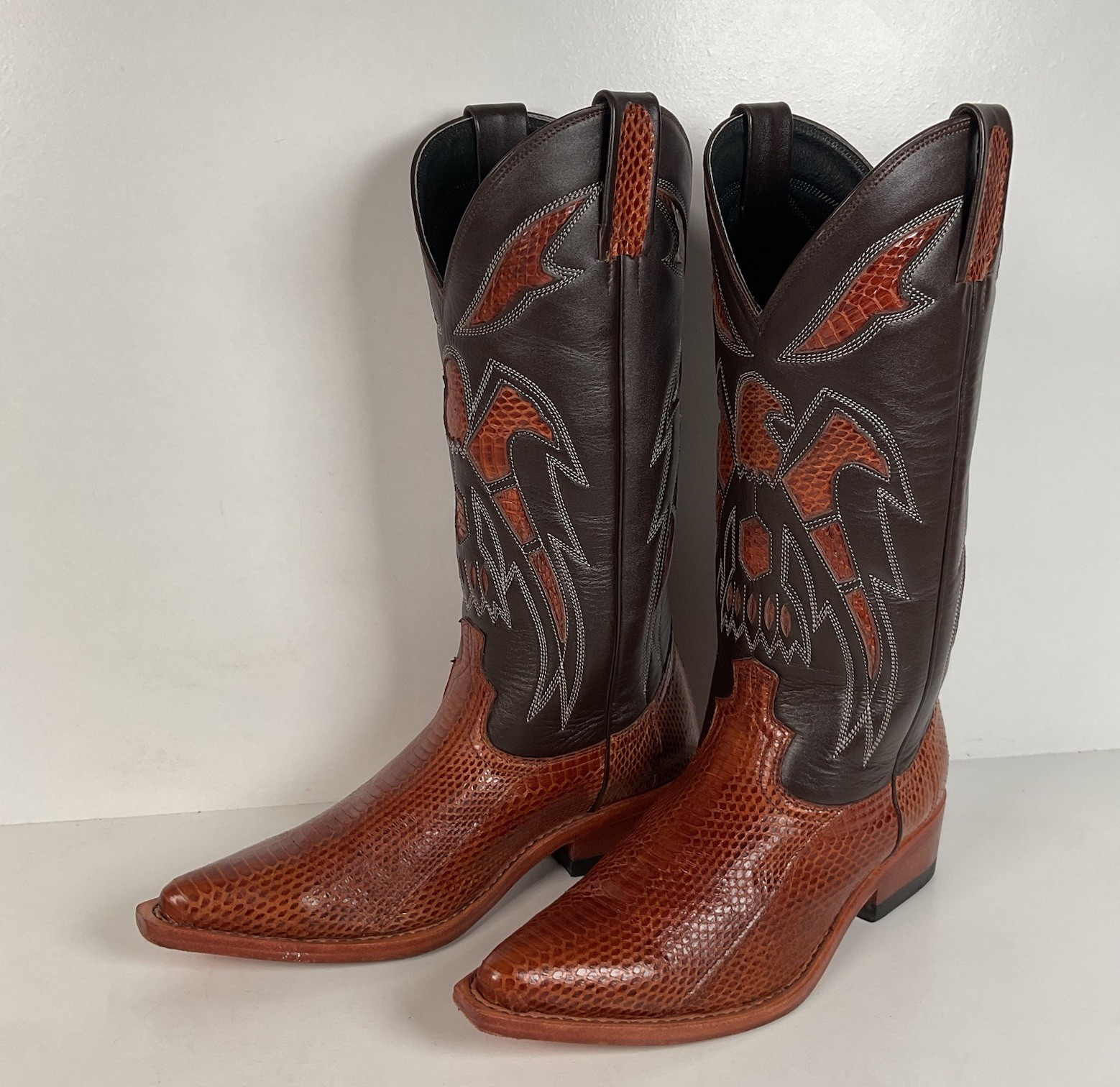 Thunderbird Cowboy Boots | Tooled Inlays | Python Snakeskin | Women’s 8.5