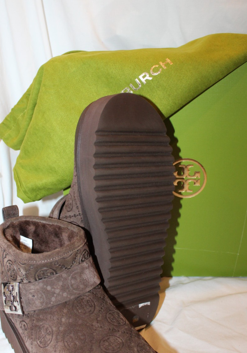 Tory Burch Women’s Mellow Shearling Platform Boots NEW w/dustbag BROWN 8 $425