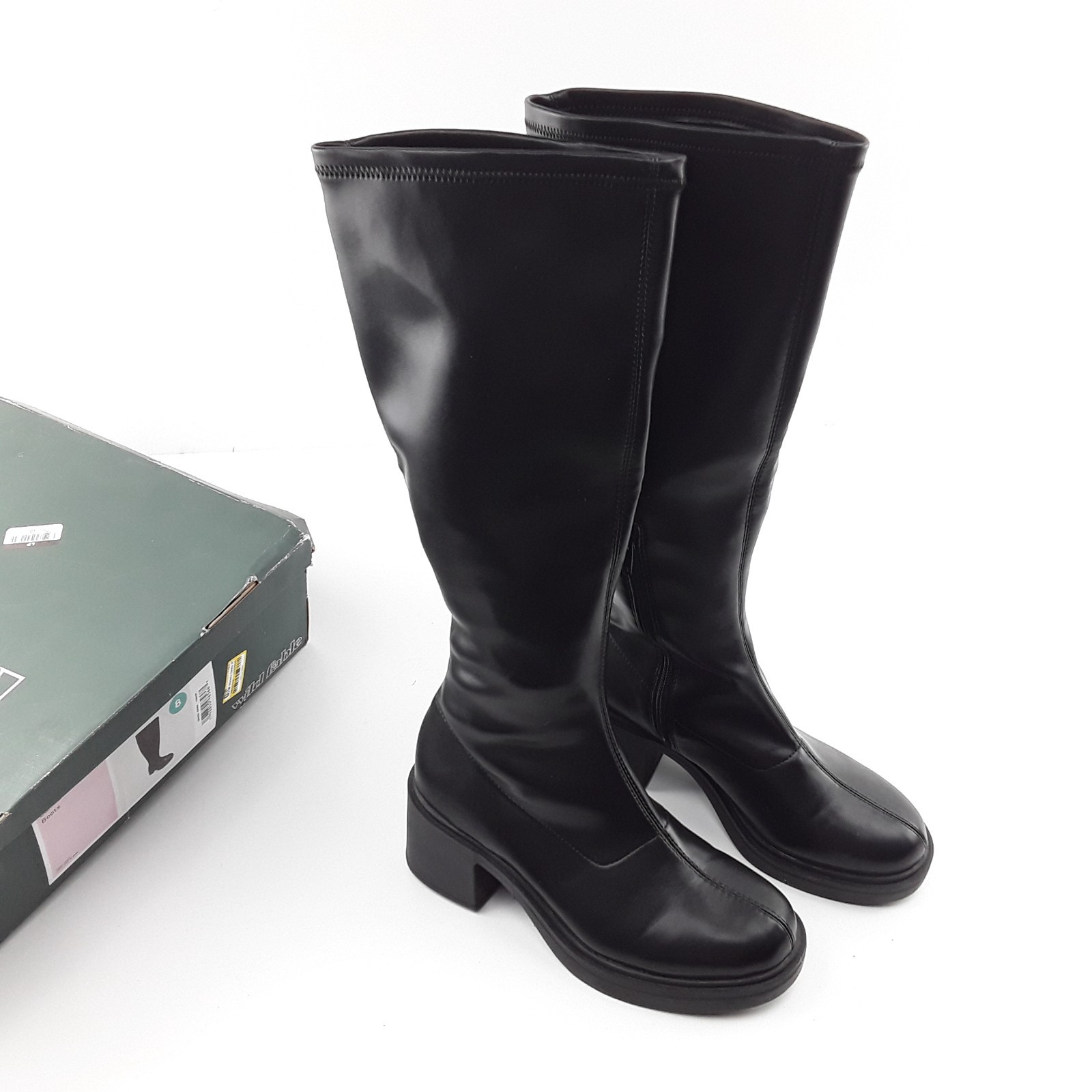 Wild Fable Danika Womens 8 Black Memory Foam Stretch Tall Side Zip Riding Boots