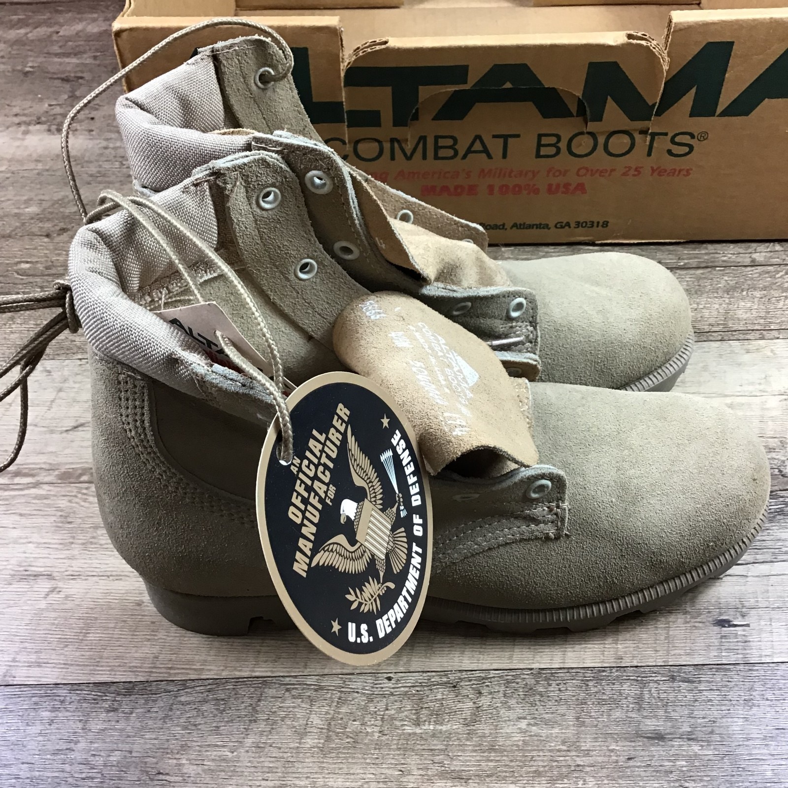NWB Vintage Altama 5966 Women’s Size 5.5W Men’s 4.5W Beige Suede US Combat Boots