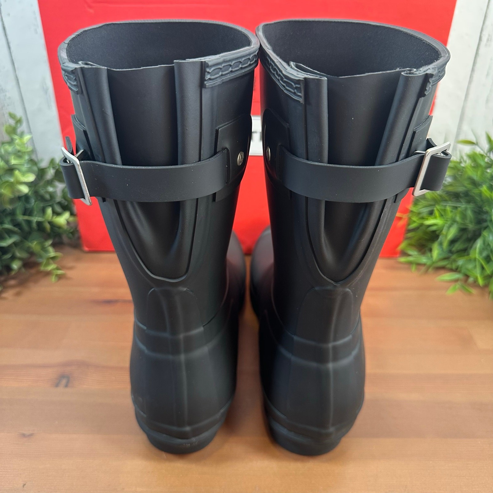 Hunter Women’s Original Back Adjustable Short Rain Boots Black Size 7