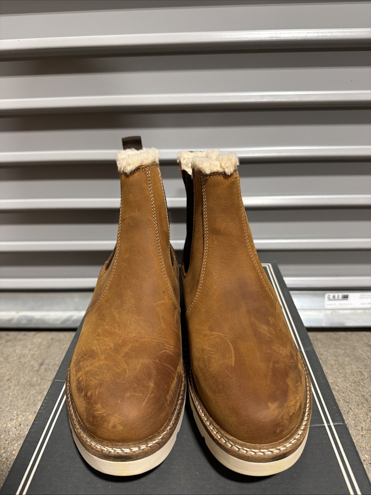 ALPINE DESIGN Women’s Chelsea Boots Tan Leather Shearling-Lined Size 8.5 B