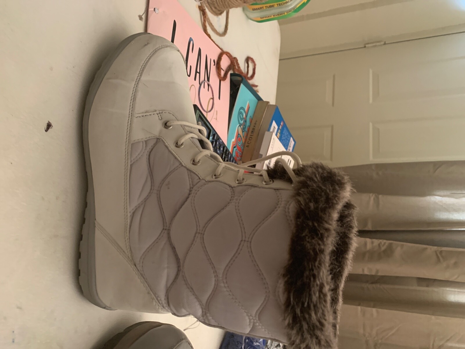 DailyShoes Women’s Comfortable Round Toe Flat Ankle High Eskimo Winter Fur Snow
