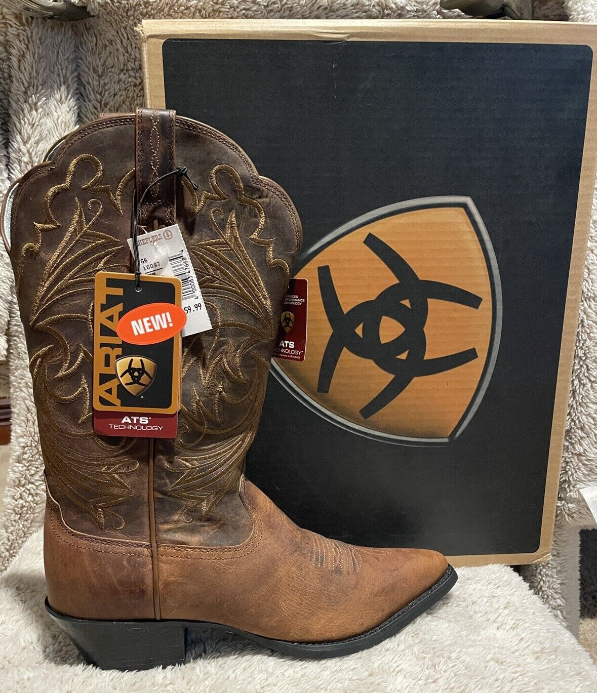 ARIAT Women’s Heritage Western J Toe Distressed Brown Leather Boot Size 8.5 NWT