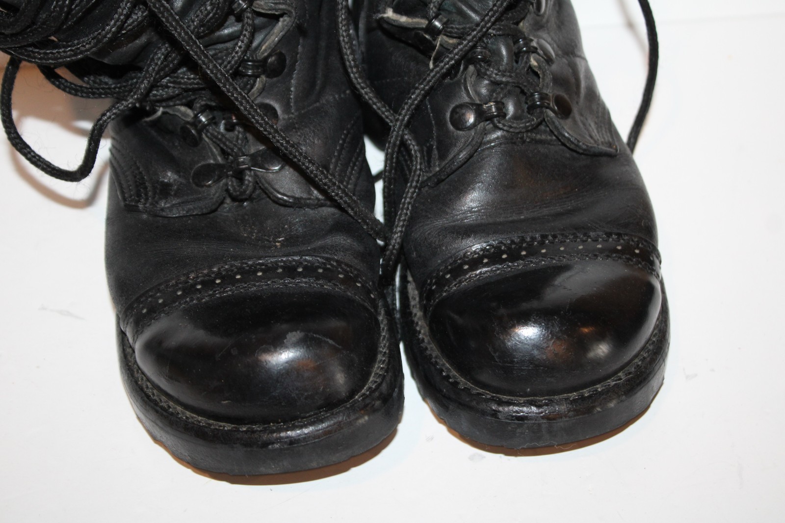 Corcoran Black Leather Military Jump Combat Boots Vibram Approx Women’s 8