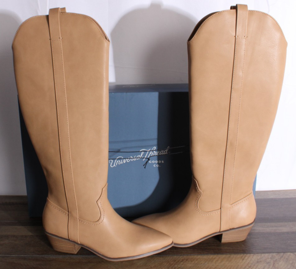 Universal Thread Women’s Natalie Western Boots Memory Foam Tan Size 8.5 NEW